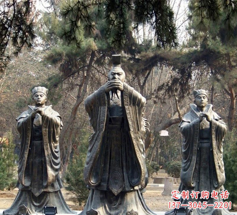 刘关张桃园三结义人物铜雕