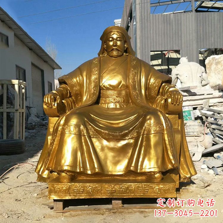成吉思汗雕塑 - 鎏金/成吉思汗/铜雕/中国/历史/伟人/古代/著名/人物/雕像 成吉思汗雕塑 - 鎏金/成吉思汗/铜雕/中国/历史/伟人/古代/著名/人物/雕像