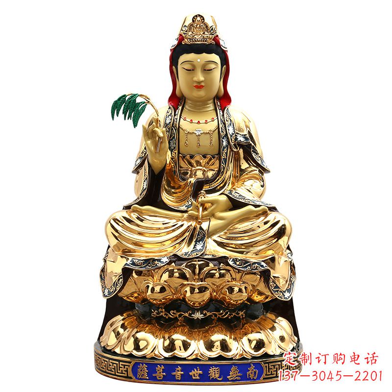 纯铜雕塑 - 鎏金/莲花/观音/纯铜/佛像 纯铜雕塑 - 鎏金/莲花/观音/纯铜/佛像