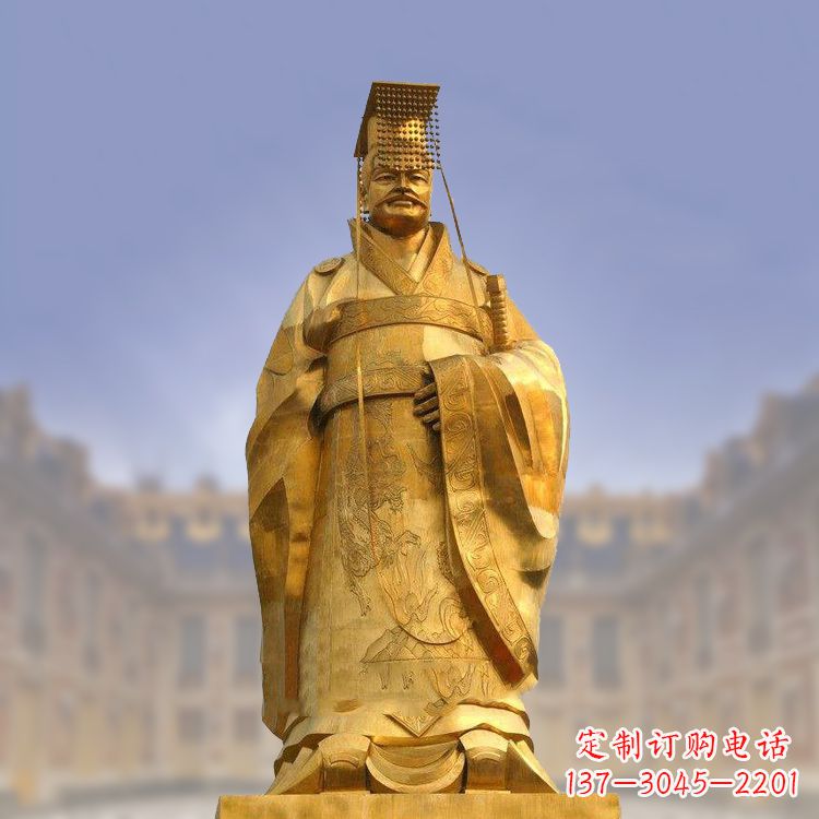 鎏金秦始皇铜雕像