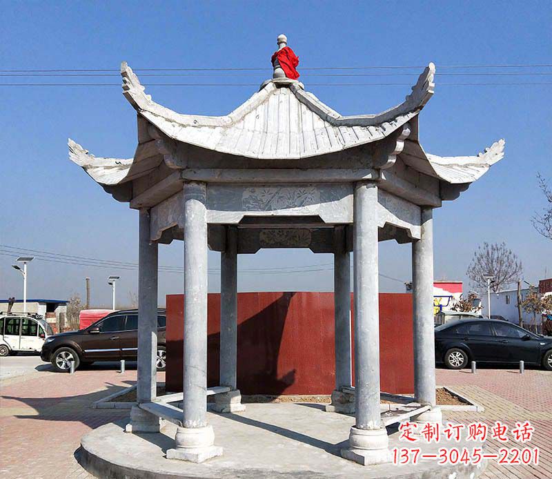 六角仿古凉亭石雕