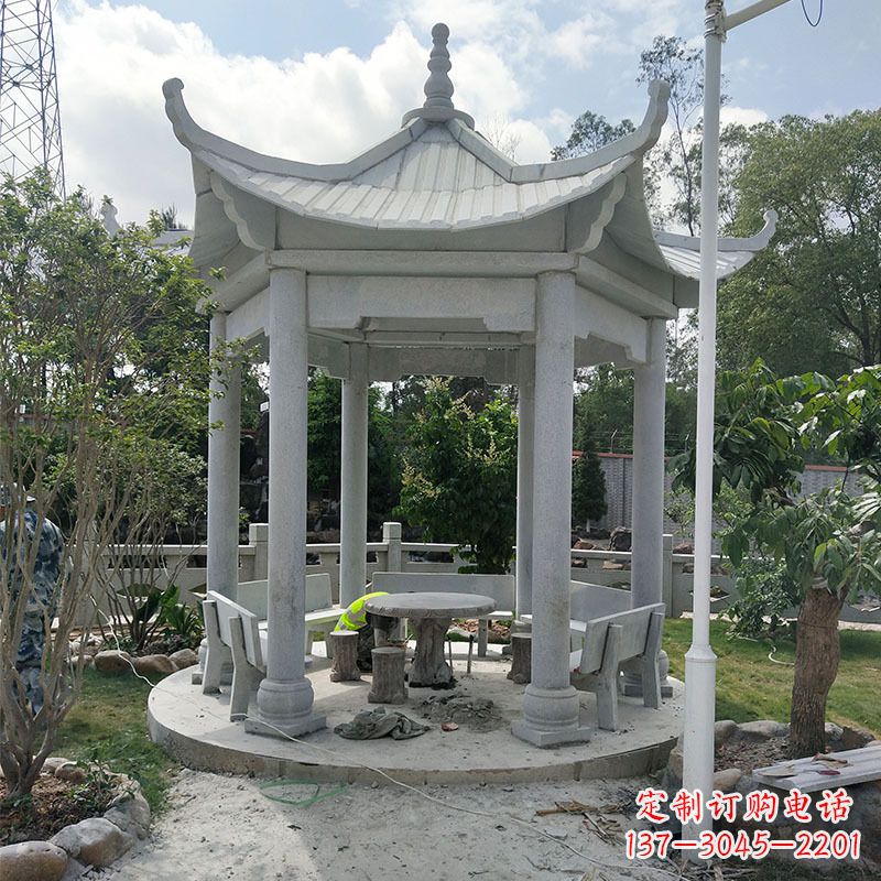 六角大理石凉亭