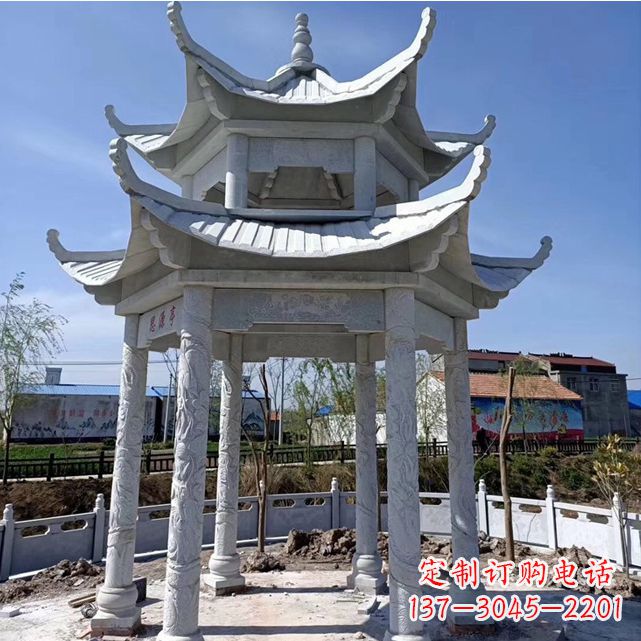 六角花岗岩亭子