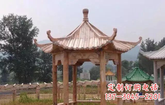 六角凉亭石雕