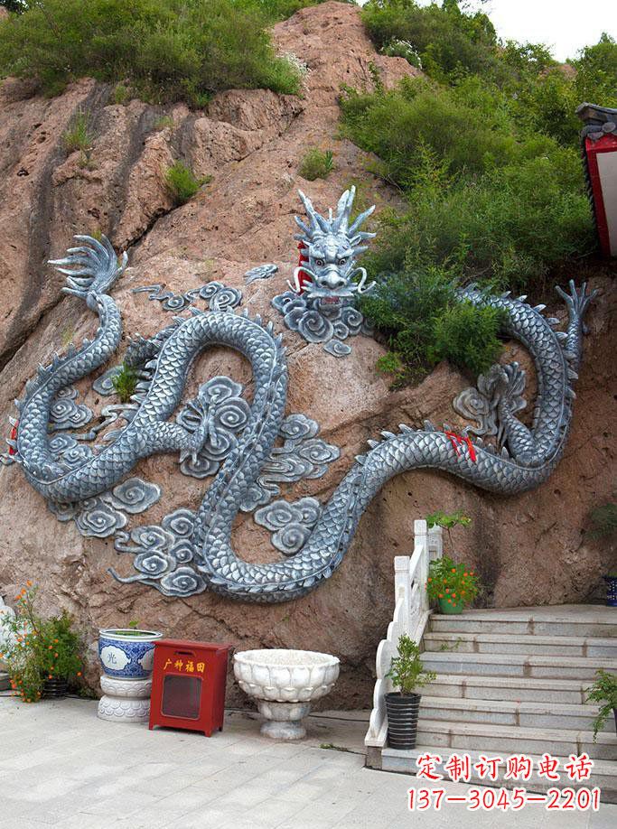 龙浮雕玻璃钢雕塑