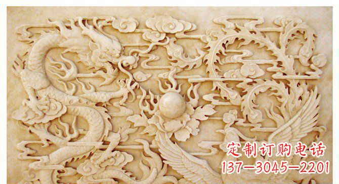 龙凤戏珠公园景观石浮雕