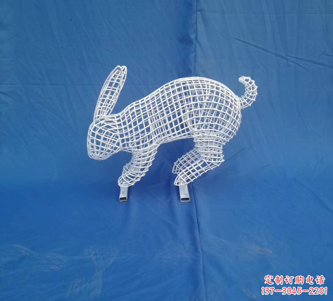 镂空兔子公园动物雕塑