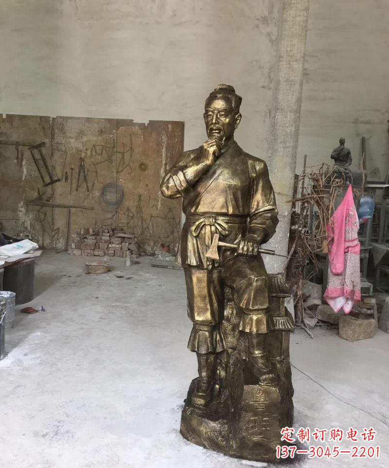 鲁班名人铜雕