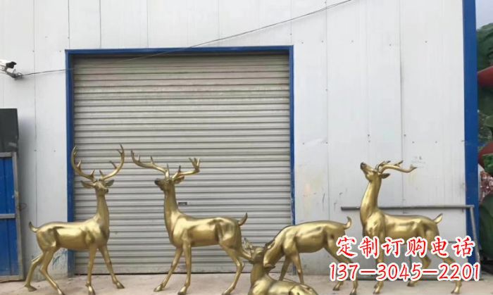 鹿群铜雕 (3)