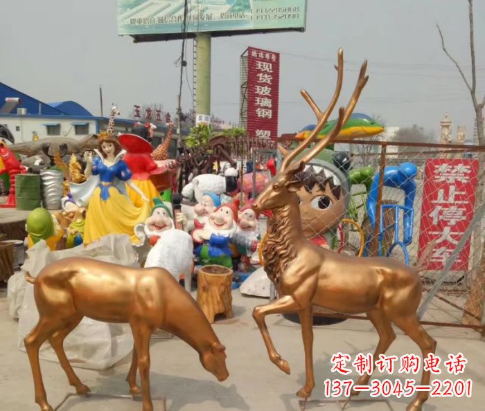 鹿铜雕塑 (2)-鹿铜雕塑 (2)