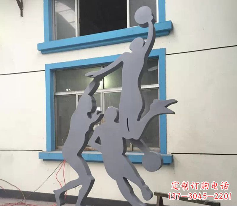 路边打篮球不-锈-钢-雕-塑-
