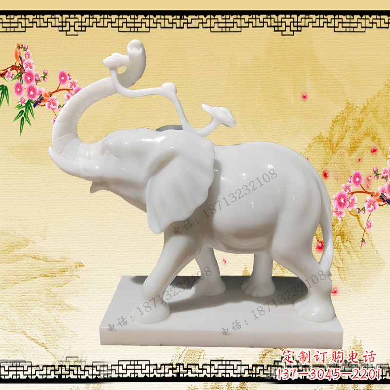 缕空石雕大象