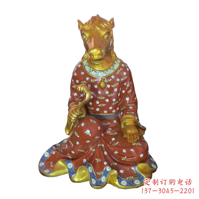 马-玻璃钢彩绘生肖雕塑