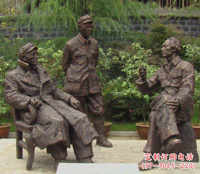 毛泽东刘伯承伟人铜雕