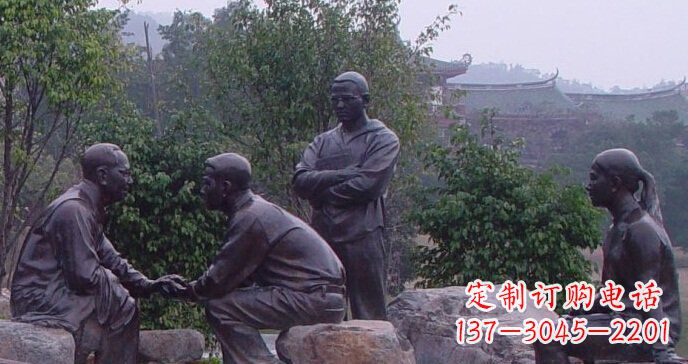 毛主席商谈国事人物园林景观铜雕