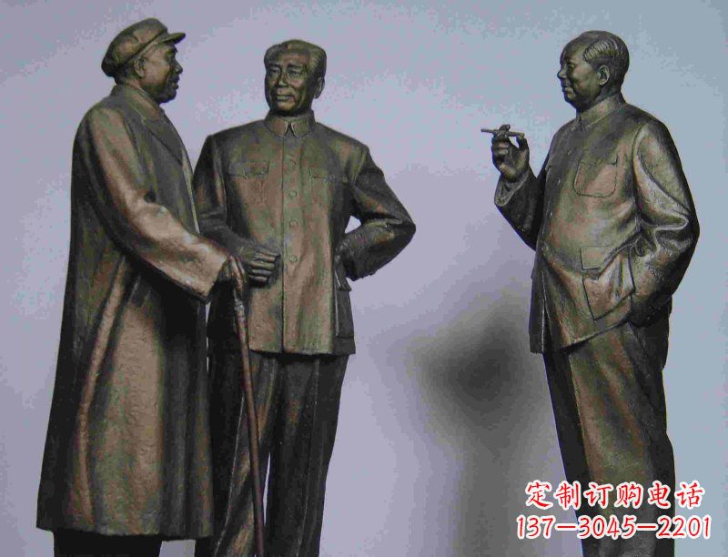 毛主席周恩来朱德伟人铜雕