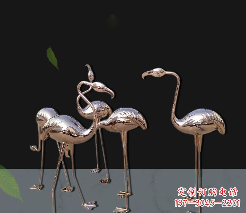 玫瑰金不锈钢火烈鸟雕塑,艺术品的魅力 玫瑰金不锈钢火烈鸟雕塑,艺术品的魅力