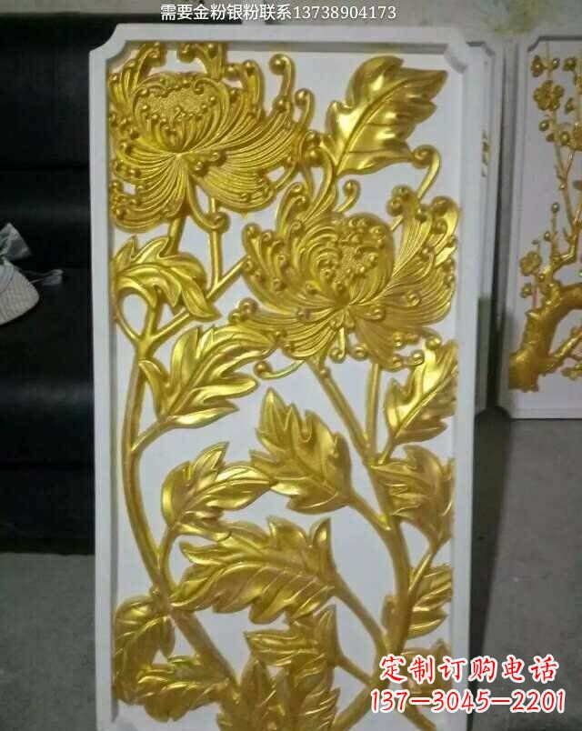 梅兰竹菊铜浮雕