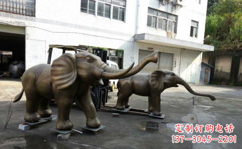 门口大象动物铜雕