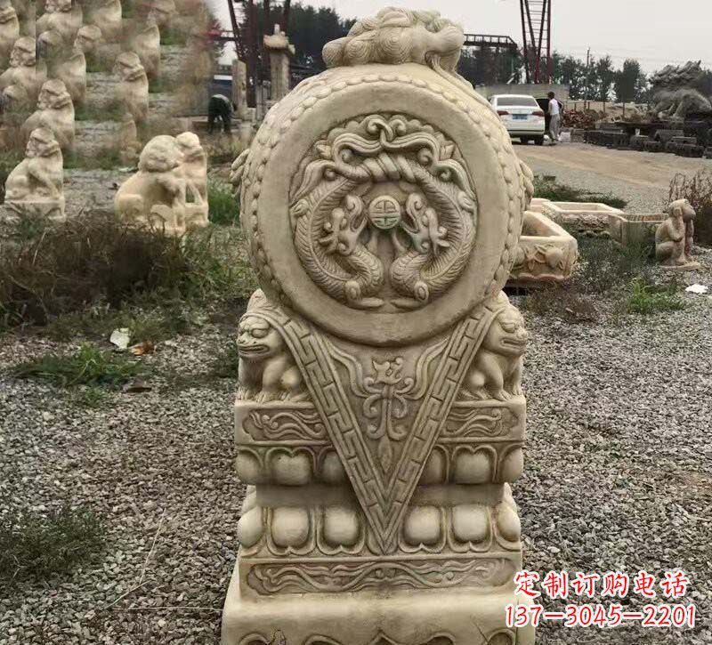 门口镇宅仿古门墩石雕