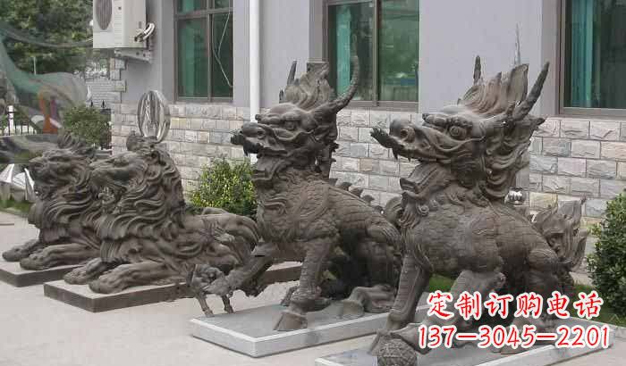 门口镇宅招财麒麟铜雕222