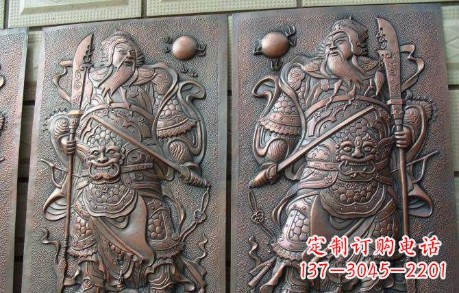 门神铜浮雕