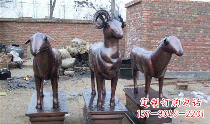 绵羊铸铜玻璃钢仿铜动物雕塑