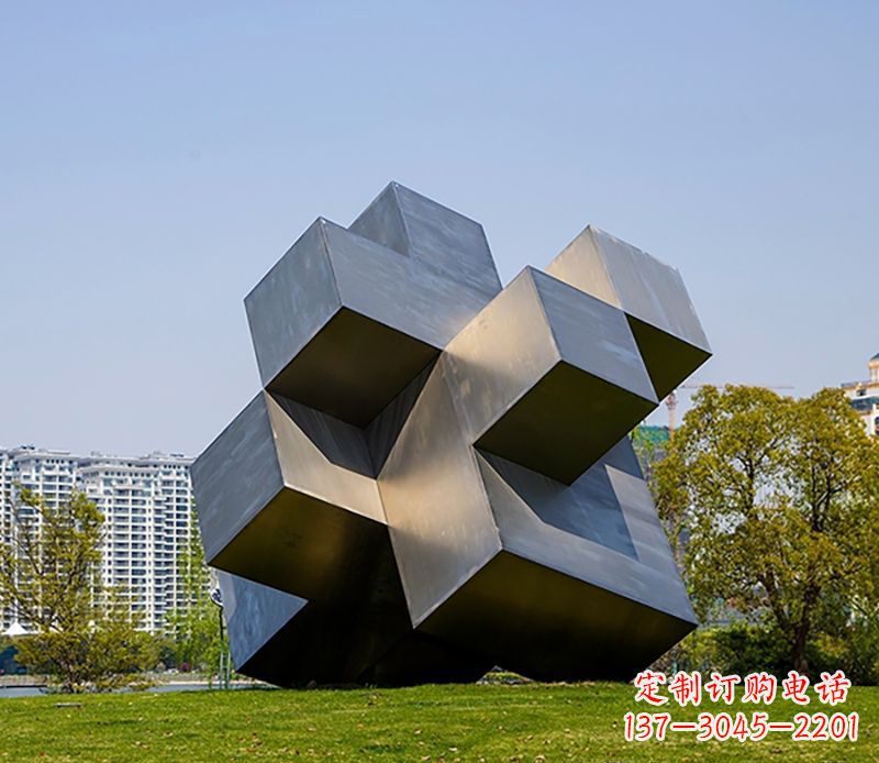 魔方公园不-锈-钢-雕-塑-