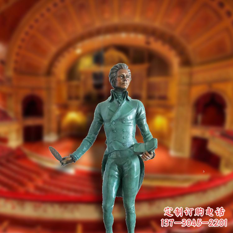 莫扎特彩绘雕塑