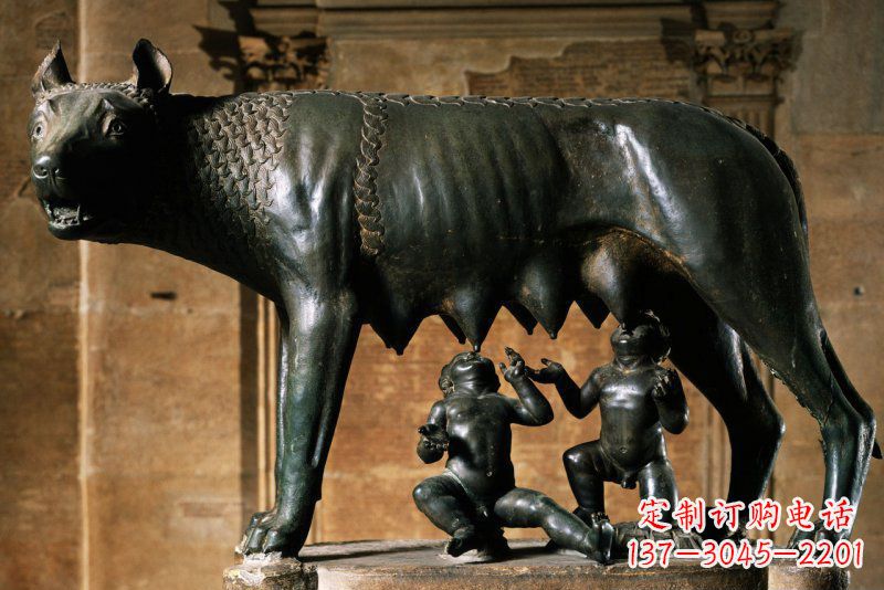 母狼博物馆景观铜雕