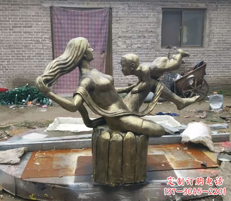 母与子公园景观铜雕