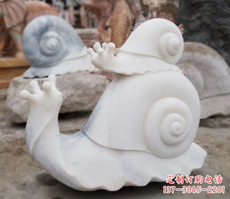 母子蜗牛石雕