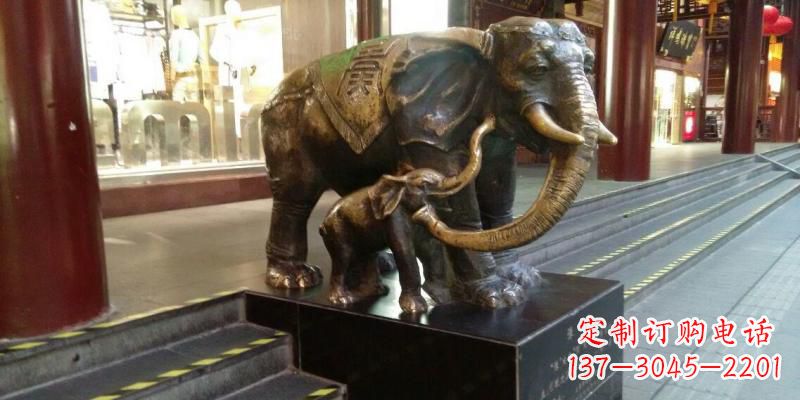 母子象雕塑