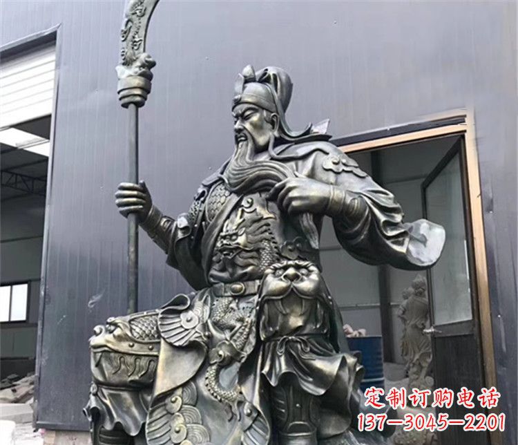 拿刀的武财神关公铜雕
