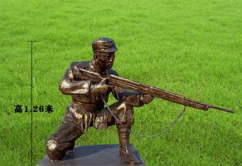 红军狙击抗战铜雕