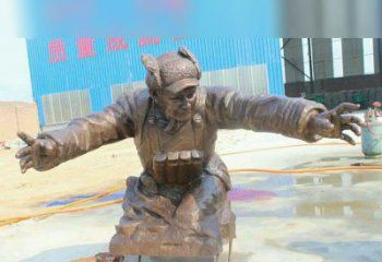 黄继光校园英雄铜雕