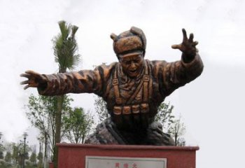 黄继光铸铜半身像雕塑-学校校园党建文化人物雕塑
