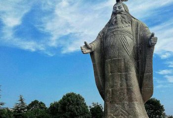 景区景点尧帝大型石雕像，中国历史名人上古最理想的君主
