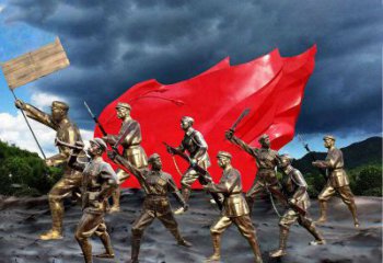 抗日红军革命人物雕塑