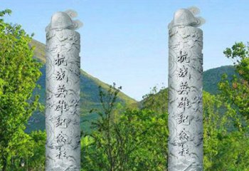 抗战英雄纪念文化柱石雕