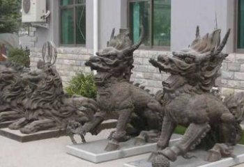 门口镇宅招财麒麟铜雕222