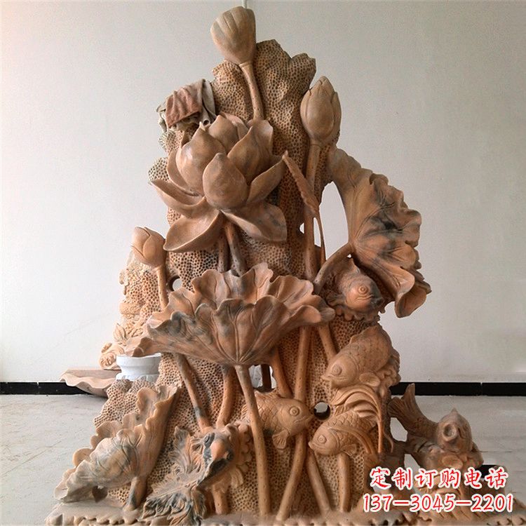 年年有鱼景观石雕庭院雕塑摆件