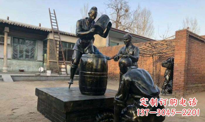 酿酒人物铜雕 (2)