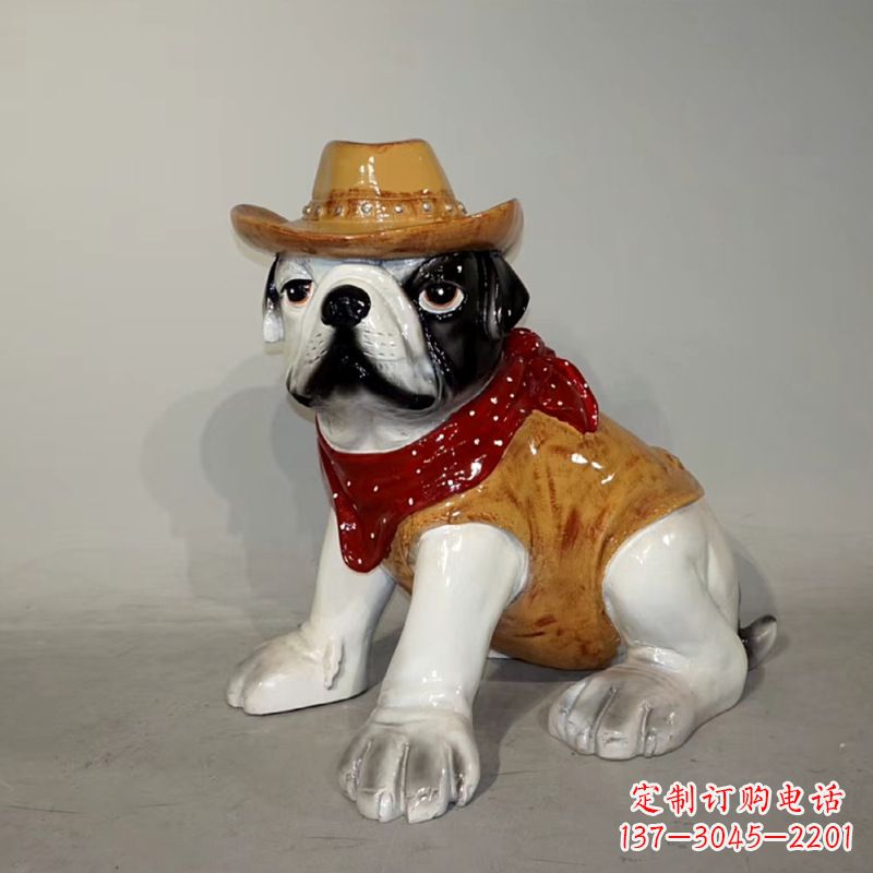 牛仔造型斗牛犬 商场美陈动物狗