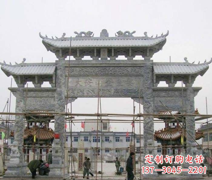 三门雕塑 - 农村/三门/牌坊/石雕
