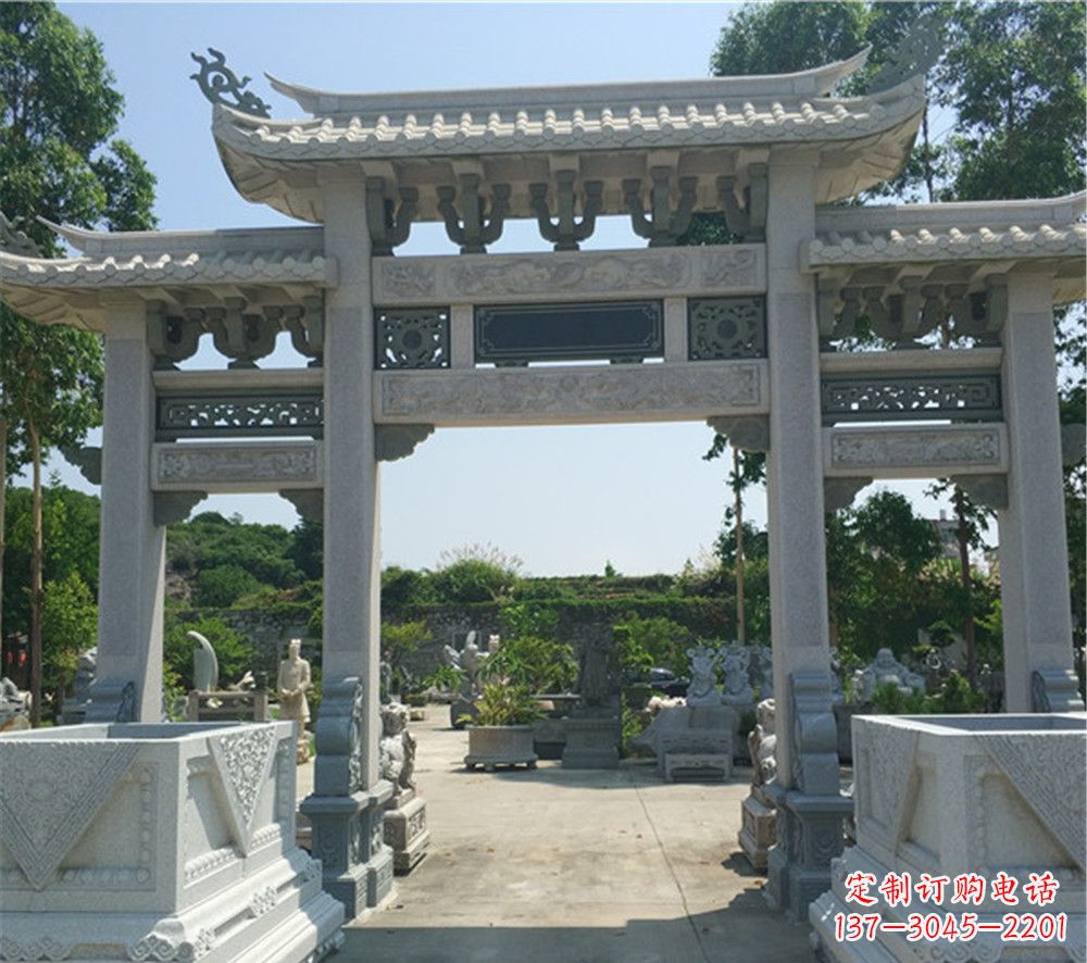 农村石牌坊雕刻