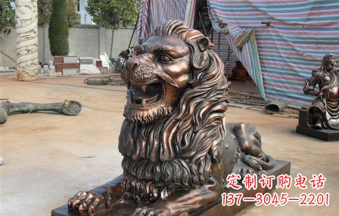 趴着的汇丰狮子铜雕