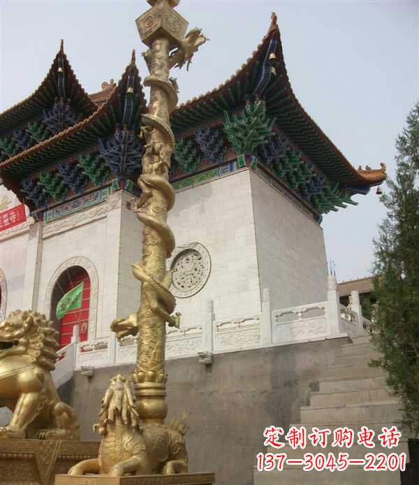 盘龙柱铜雕 (2)