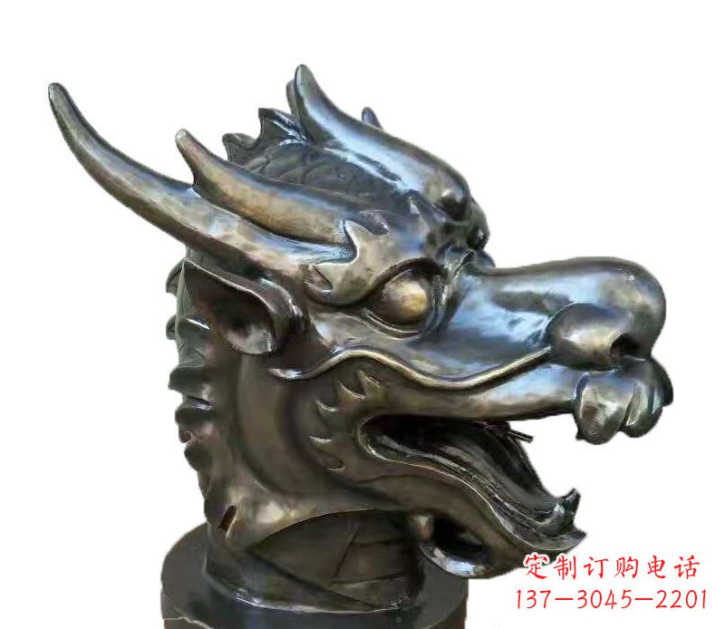 喷水摆件生肖龙兽头动物铜雕