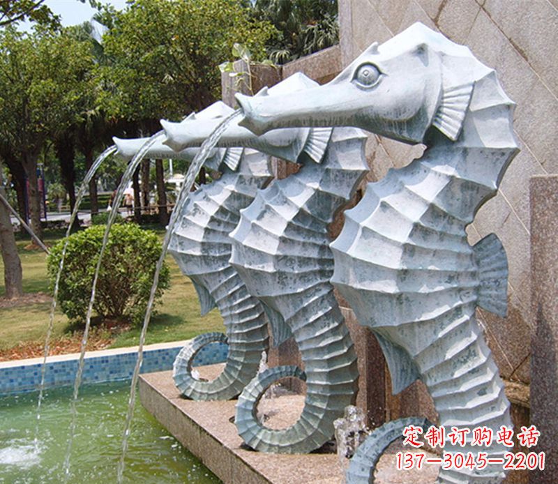喷水海马石雕